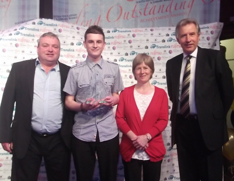 Michael Breen, Principal of St Columba's College was proud to join Christopher and his family at a prestigious award ceremony hosted by SEELB