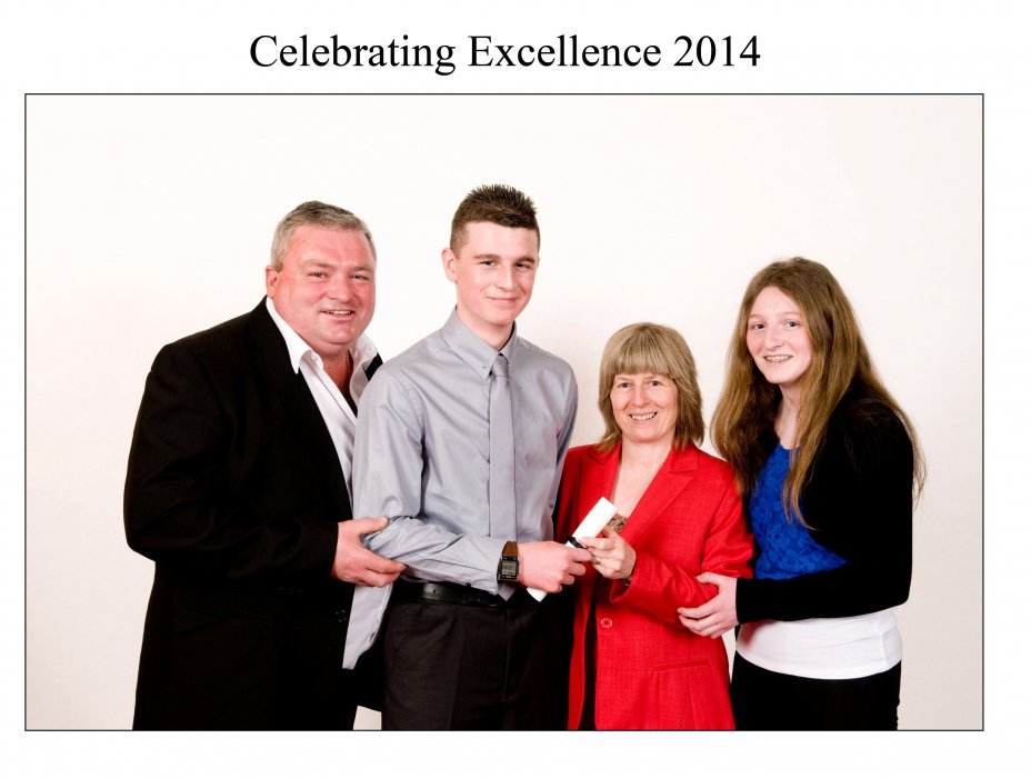 A proud moment for Christopher, his parents and his sister Ann-Marie