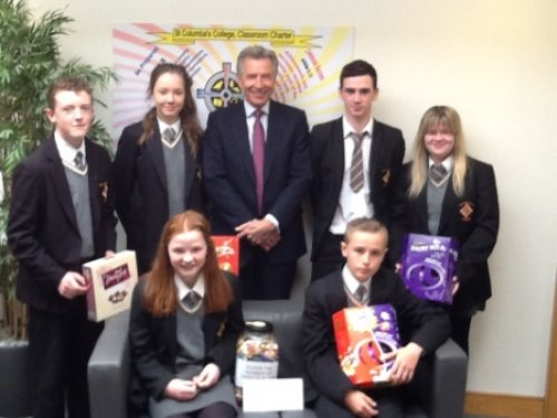 Pictured: Caolan Coulter, Cliodhna Coleman, Mr Breen, Jordan Doran, Meave McKenna, Sinead Toner and Daniel Blaney.