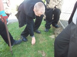 Year 9 Pupils Planting Crocus Bulbs