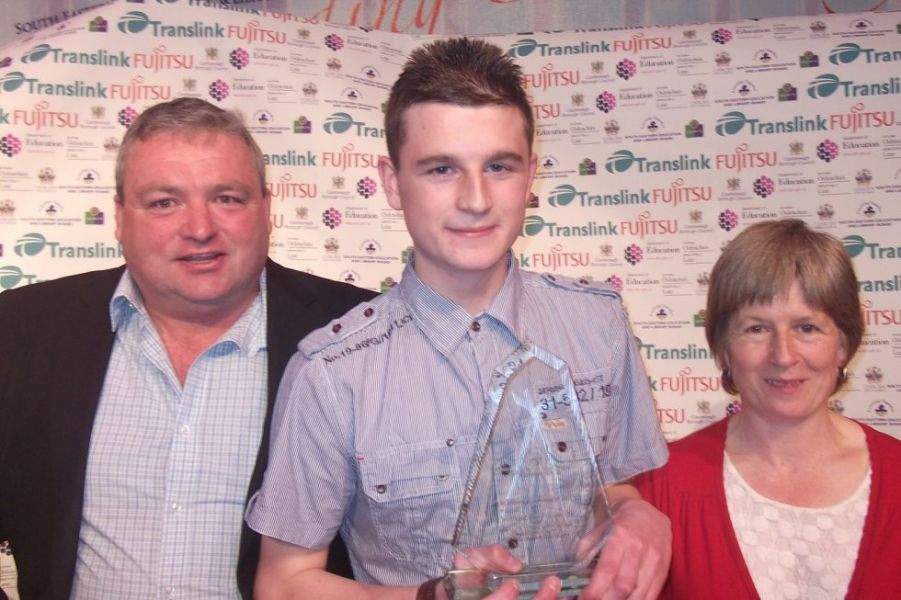Christopher and his parents enjoyed an evening of celebration when he was presented with an Outstanding Achievement Award for highest mark in NI in CCEA GCSE Health & Social Care (Double Award).